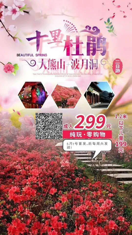 2米以下儿童199元/人;费用包含:往返车费,波月洞,大熊山门票,住宿,1