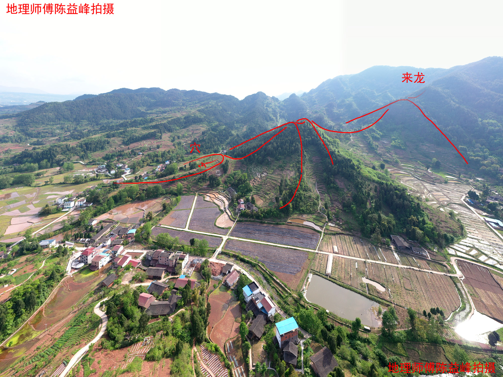 原創一等寶地下山虎形陳益峰尋龍點穴作品