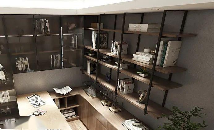 宜科丨全屋定制 胡桃木书柜,至简至美至爱,经久不衰._书架