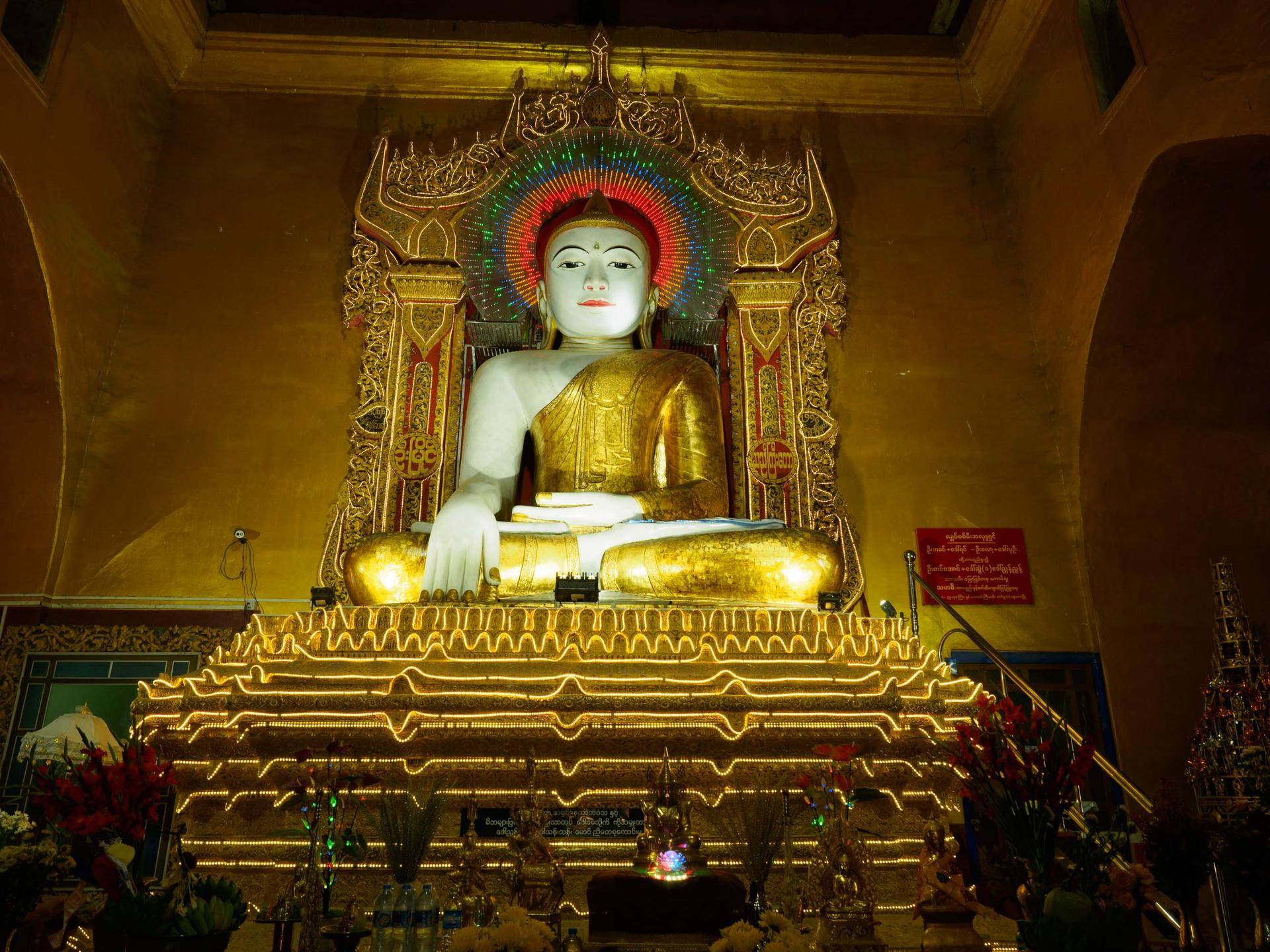 不会给脸上贴金来缅甸教你如何给大佛贴金