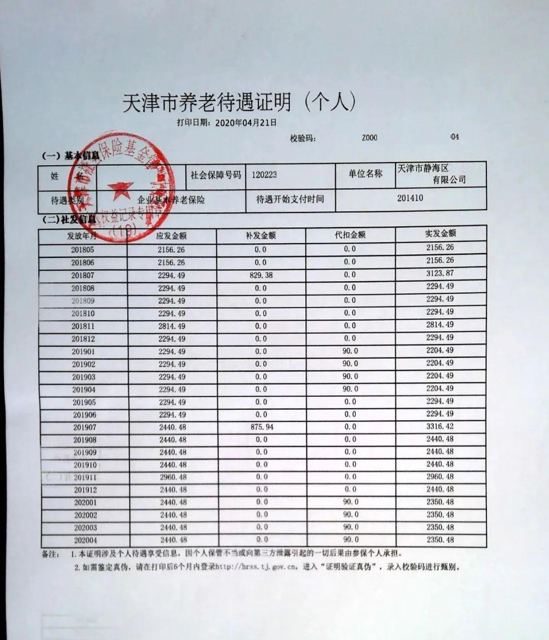 天津银行退休金流水 来自搜狐网