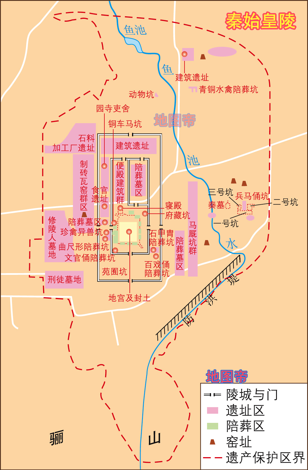 兵马俑游览地图图片