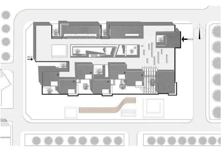 13 柿子树下该设计从对于空间板片的设想出发,注重用板片逻辑去构建