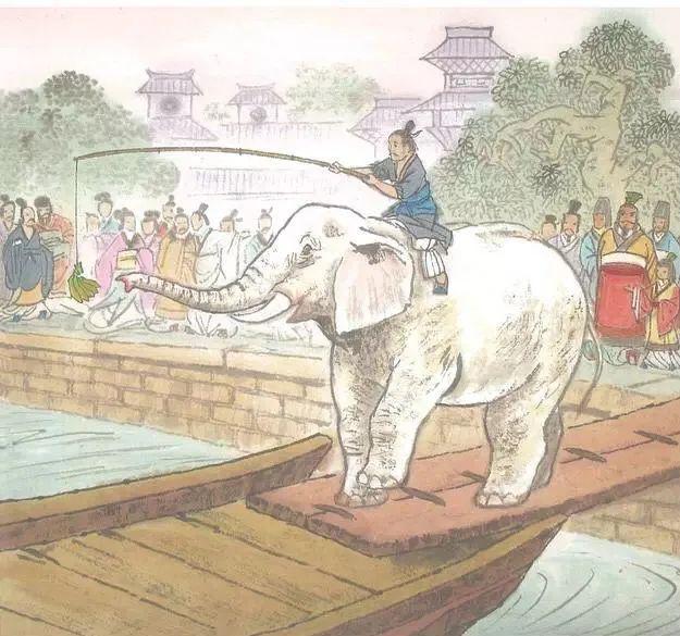 在众人都不知道如何称量大象体重的时候,曹冲用妙计计算出了大象的