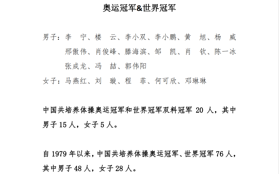 中国体协列英雄榜李宁领衔25人奥运夺冠世界冠军71人