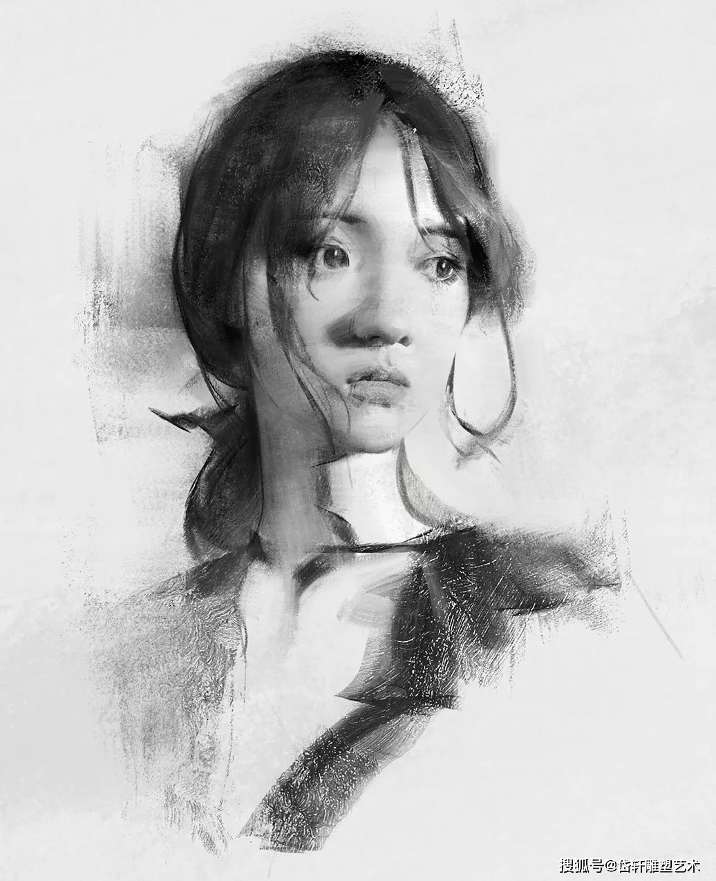 只用素描技法就可以把女人画这么传情美到骨子里