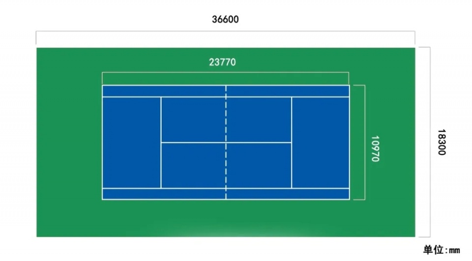 网球场标准画线图图片