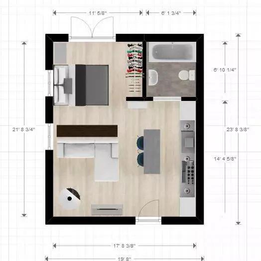 50㎡小開間他用大件傢俱當隔斷竟然住出了空曠感