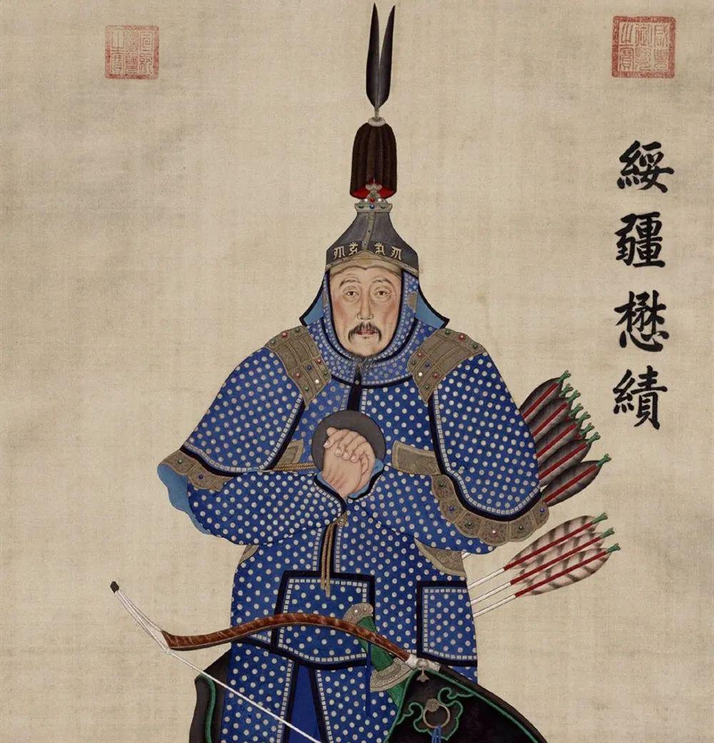 清乾隆年间正黄旗定边将军乌雅兆惠画像.