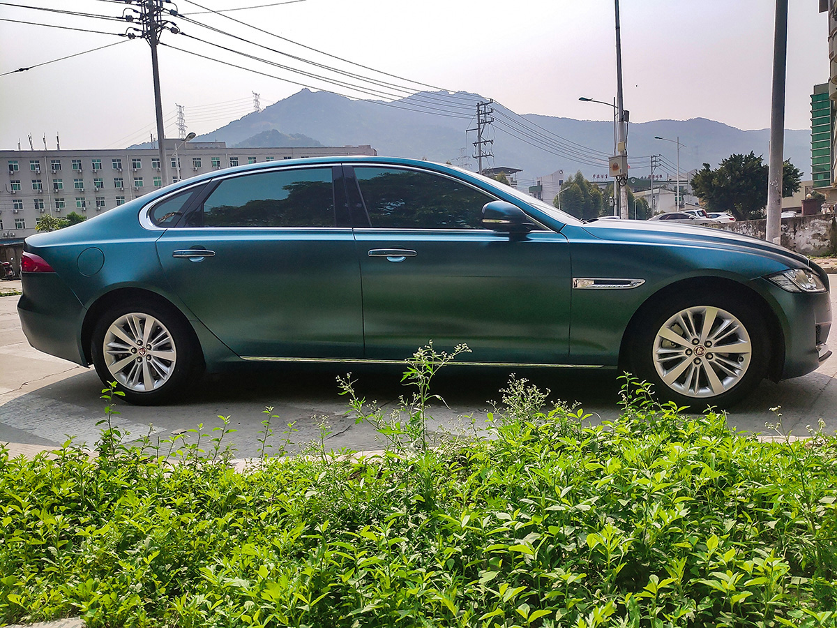 捷豹xfl车身改色电光宝石绿rg瑞集改色膜福建泉州加盟店出品