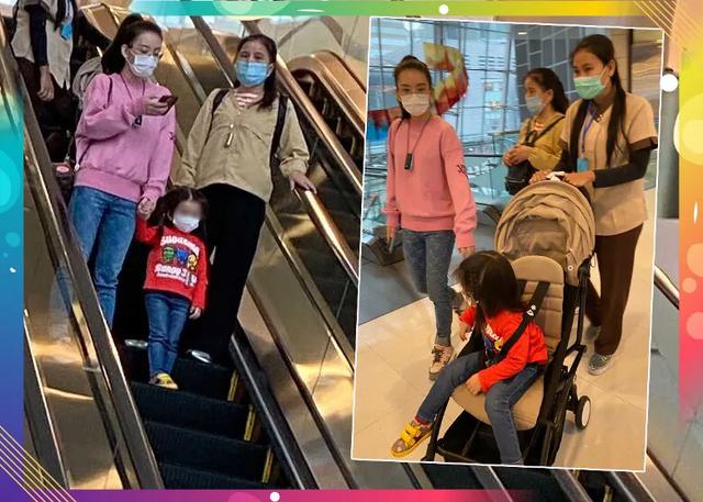 方媛和妈妈带大女儿逛商场,c宝长腿抢镜软萌可爱