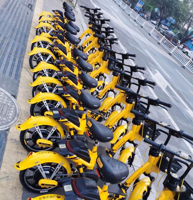 惊喜共享电动小黄车亮相阆中以后出行更加方便了