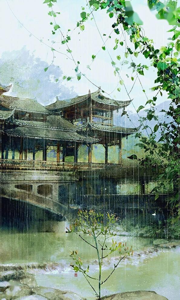 很美的古风风景插画图伊吹鸡腿子6767