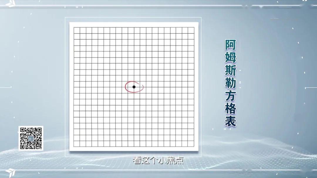 捂上一只眼睛,用另一只眼睛观察阿姆斯勒方格表