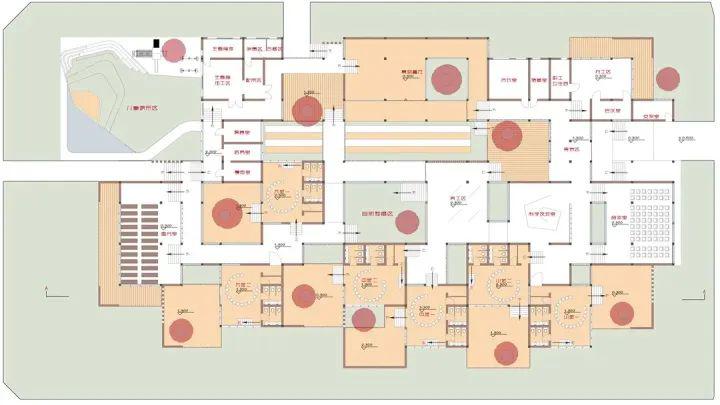 的空间效果,建筑体块韵律较好,形式较为统一,图纸表现深度尤为突出,但