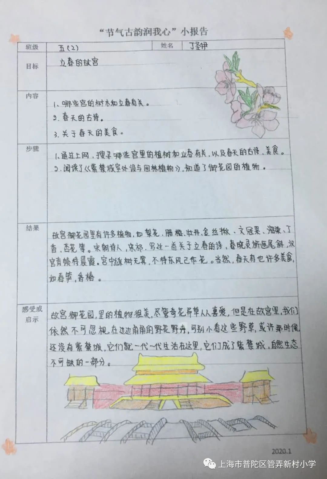 巧立攻略游故宫 五年级:节气古韵润我心 "节气古韵润我心"小报告 阅读