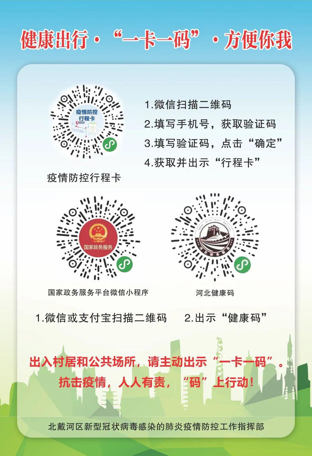 北戴河发布北戴河施行一卡一码最新通告一起来看