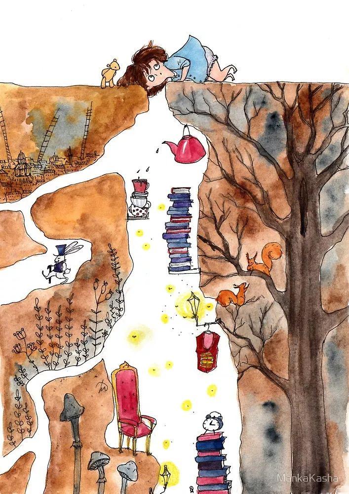 充满了童趣与想象力的水彩,还超可爱