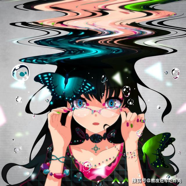 日本插画师一组色彩艳丽的人物同人插画非常冲击视觉的作品