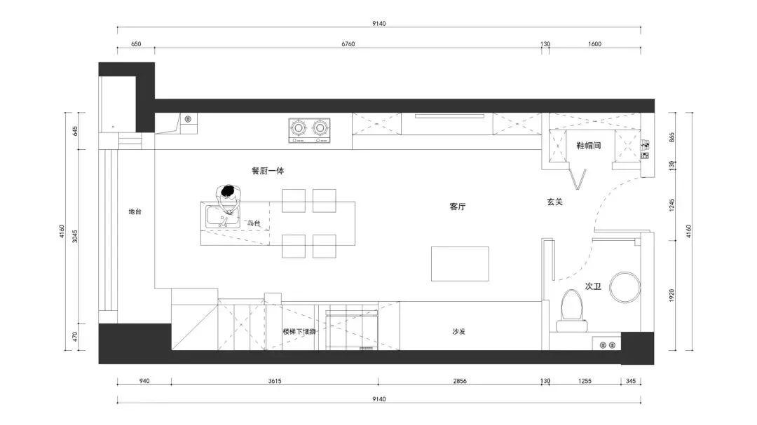 40平loft單身公寓現代極簡風黑白灰的設計格調滿滿