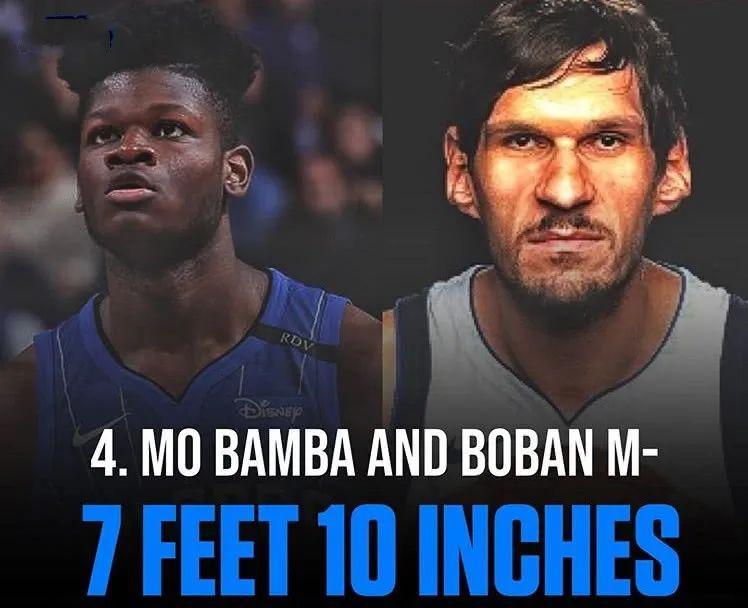 5英寸(约2米35)第七:波尔-波尔和威尔特-张伯伦这个