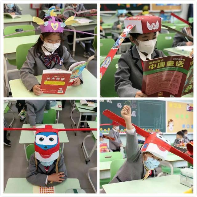 校长解释说,开学前,老师就让孩子和爸妈一起动手制作的"一米帽",为的