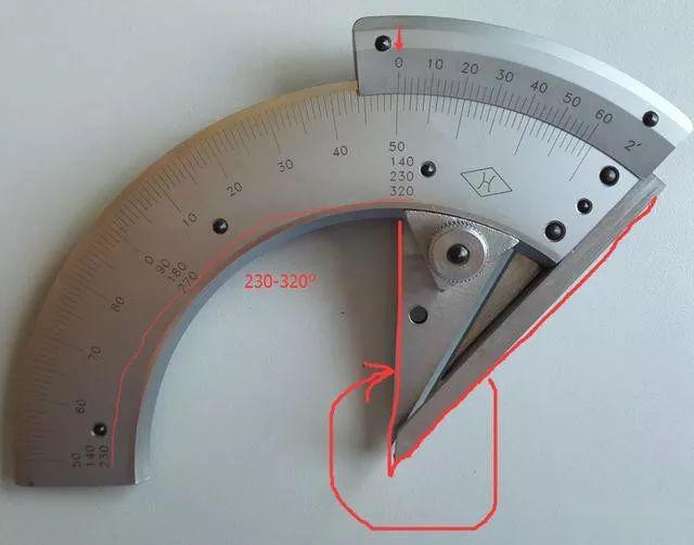 万能角度尺的读数使用方法及注意事项