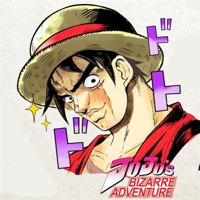 原创海贼王换了画风的路飞jojo版略显魔性火影版至少年轻五岁