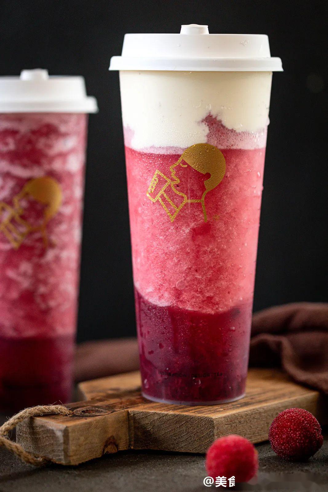 喜茶喝杨梅不吐杨梅核巨巨巨多肉杨梅一口爆汁