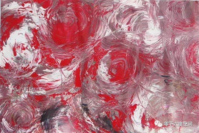 24.《红色的乐章》尺寸:50×70(cm)油画综合材料.年代:2014年