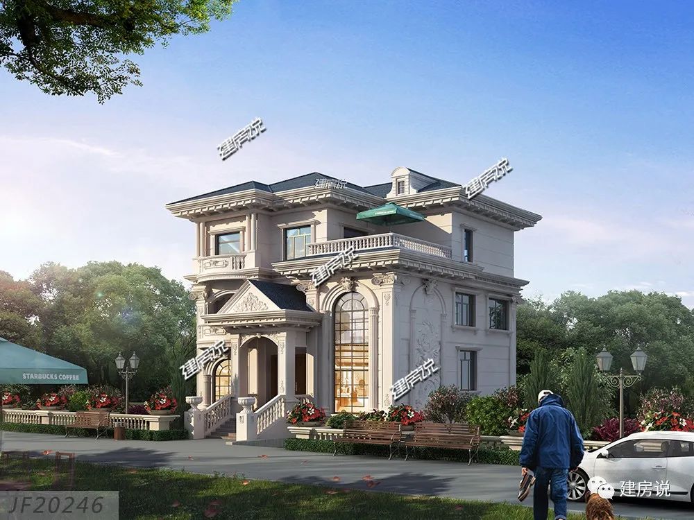农村建房图纸面宽12米的欧式别墅确认过眼神是家里有矿的人