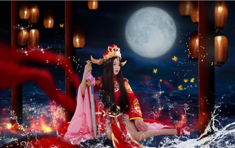 露娜一生所爱皮肤cos身穿嫁衣美如画看完太羡慕猴子了
