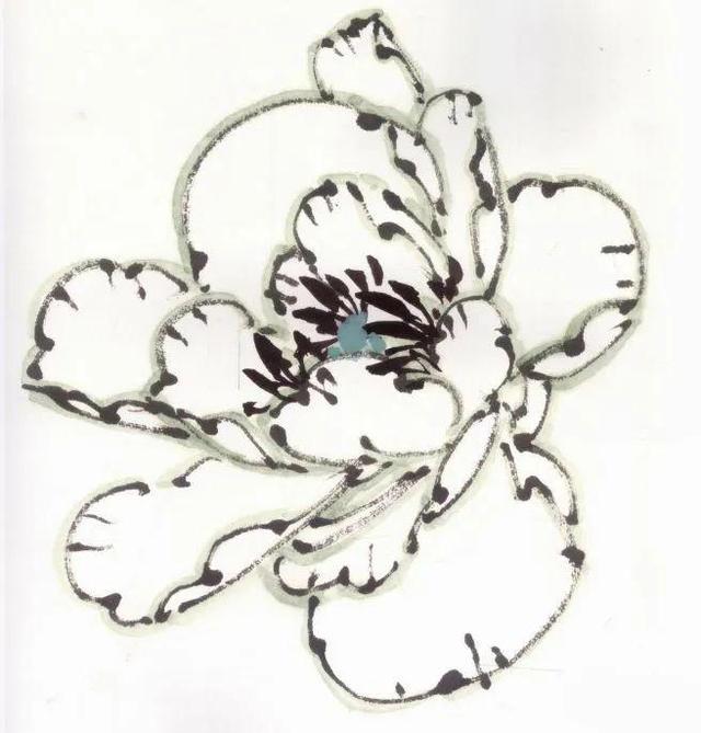 国画教学牡丹花头的各种画法_花瓣