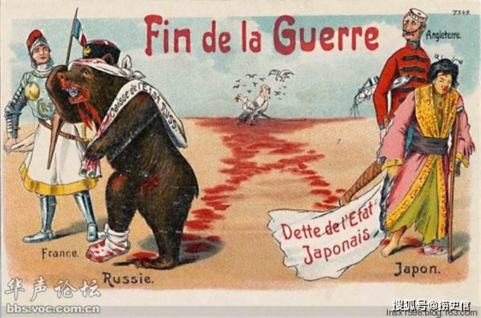 看看什么叫宣传画俄国人画的日俄战争好像他们是胜利者