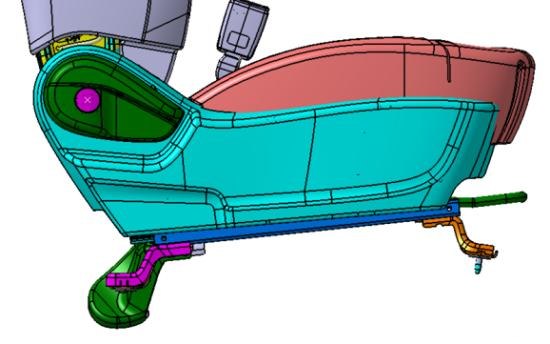 座椅高度调节升降参数为 20/-20mm.
