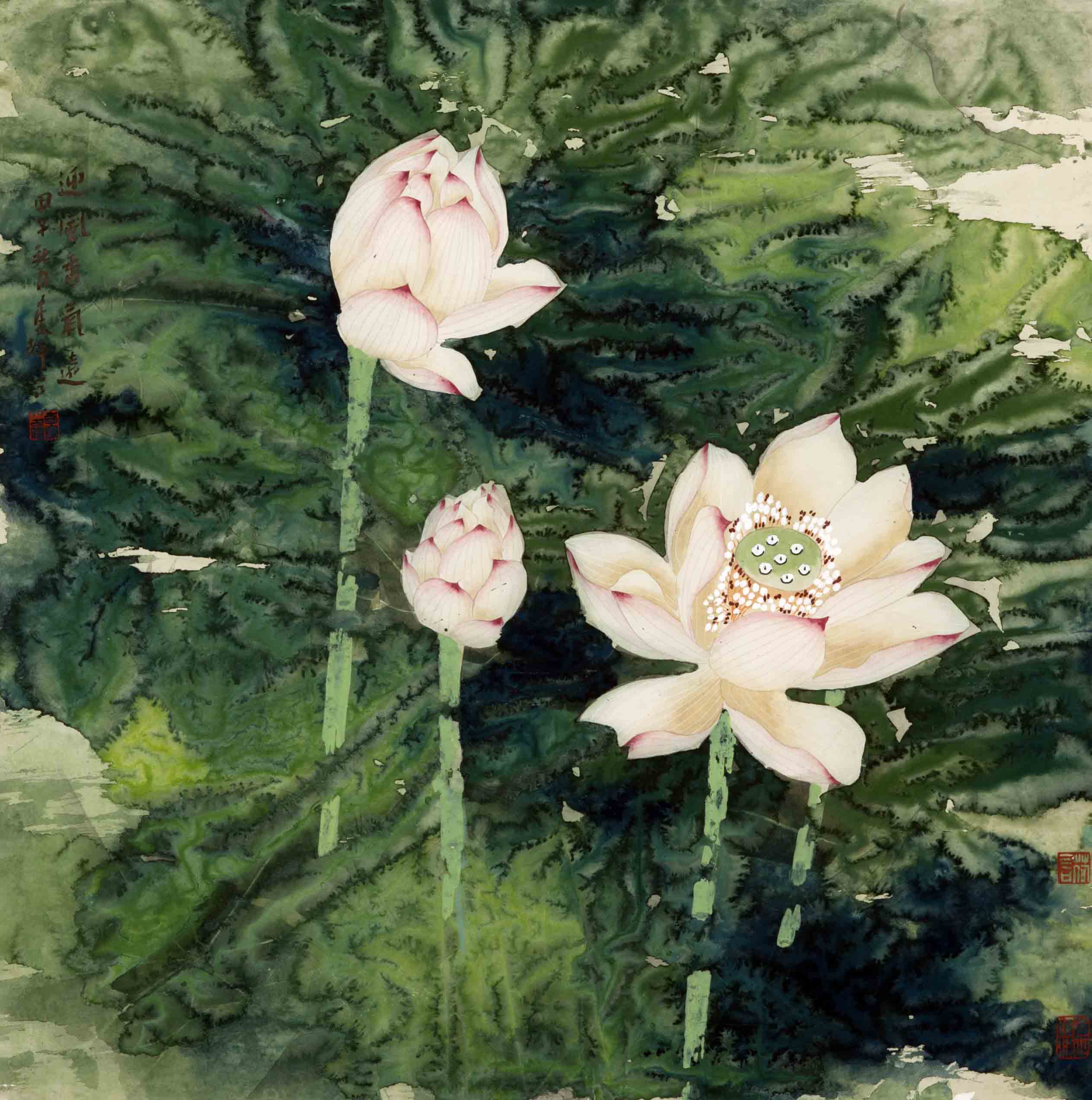 荷塘秘境写意文心李辉绘画作品评析