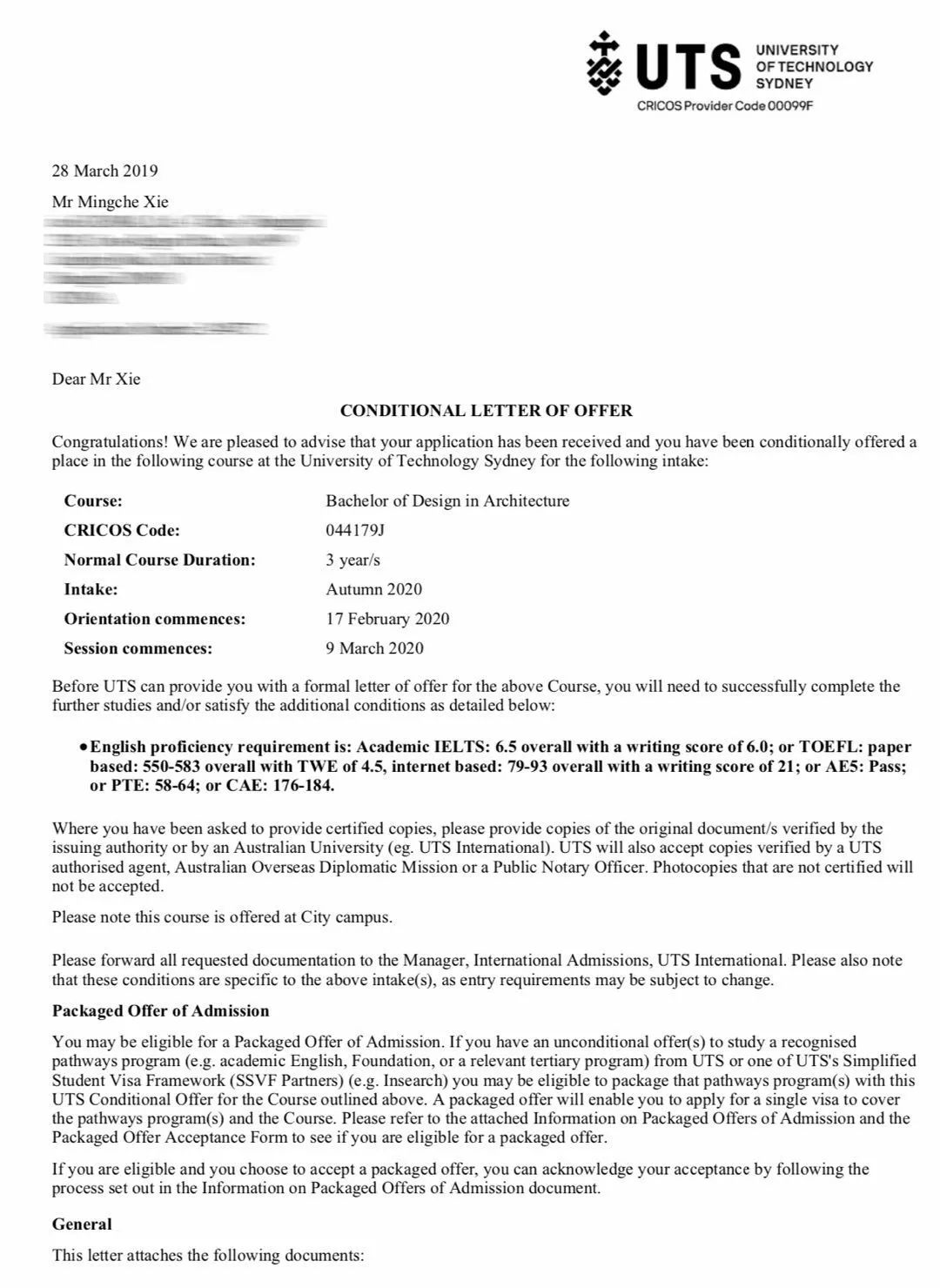 往届学员摘取全球顶尖大学伦敦艺术大学悉尼科技大学双offer
