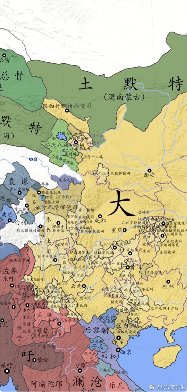 大明的国中之国:千年的土司,万年的世家澜沧又被称为南掌国,领土大致