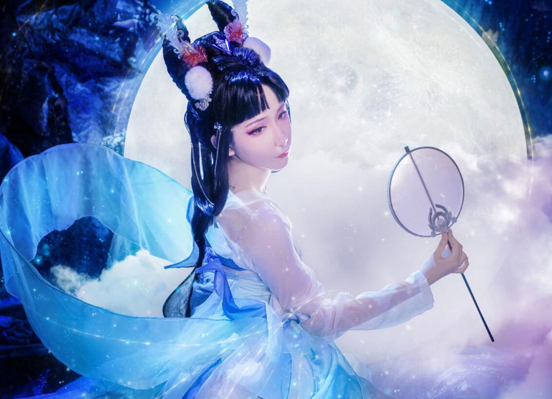 仙女小姐姐神级嫦娥cos脚踝处细节好评想做她手里的小白兔