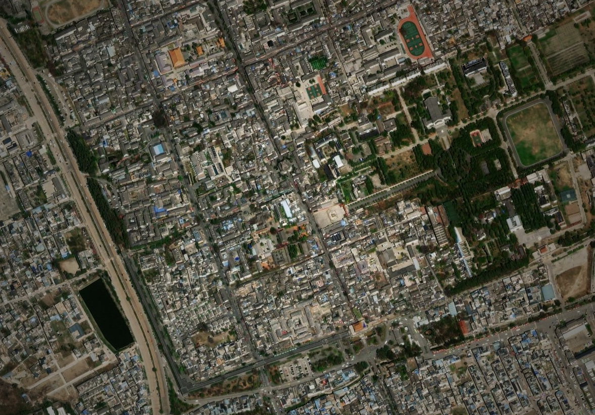 卫星地图看布局很普通第七:大理古城兴城古城,与西安古城,荆州古城(今