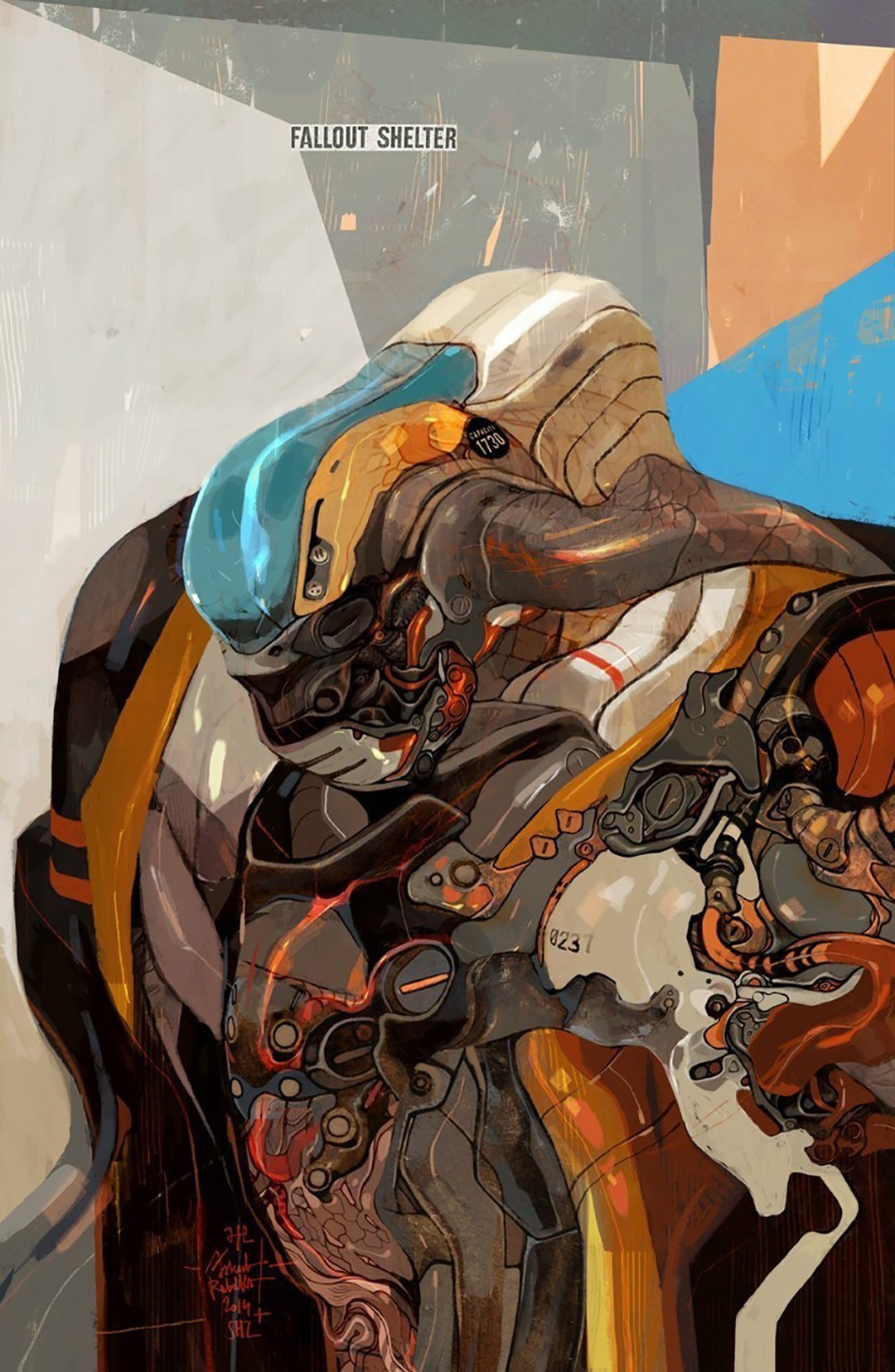 魔幻的赛博朋克风插画一种不一样的怪诞美配色有没有燃到你