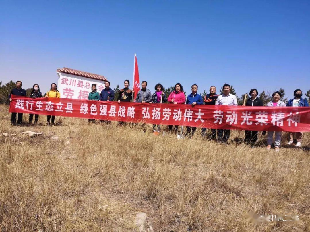 武川县总工会组织劳模开展义务植树活动