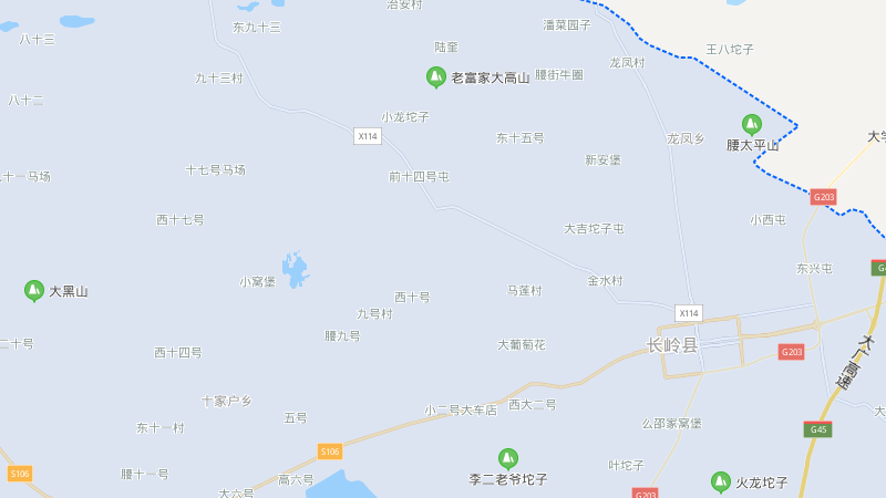 长岭县,也是十分特别的,这个县城的很多村镇直接使用数字,从地图上看