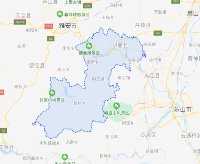 洪雅县行政区划图图片