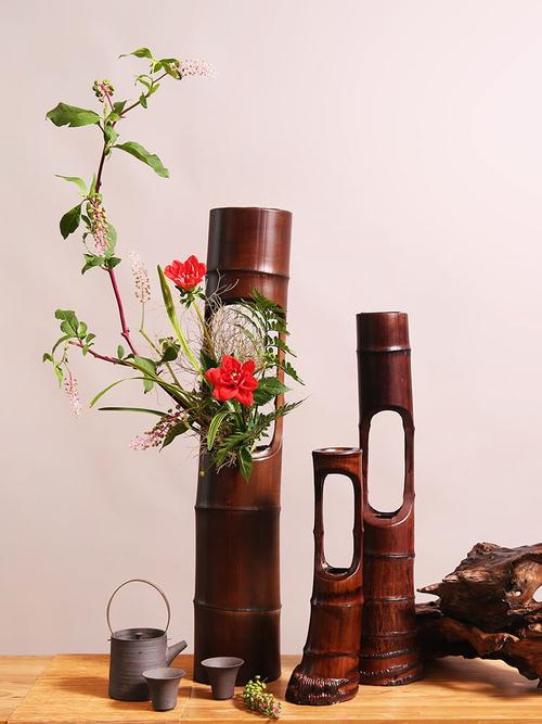 【集一建筑】竹筒花器,文人志士的极致追求!_插花