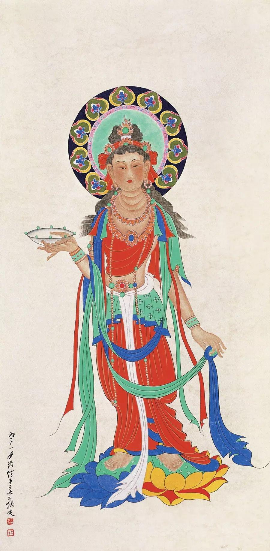 张大千临摹的敦煌壁画,国学大师陈寅恪赞不绝口
