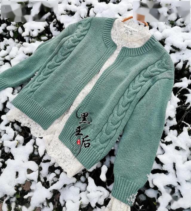 织毛衣:女士棒针开衫,麻花花样,无需另挑织门襟,附教程