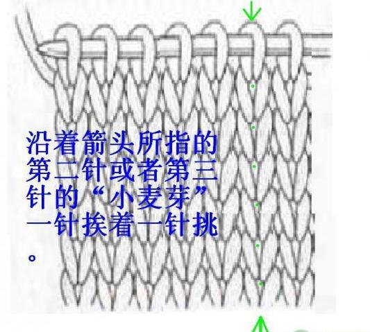 毛衣挑门襟两针挑三针图片