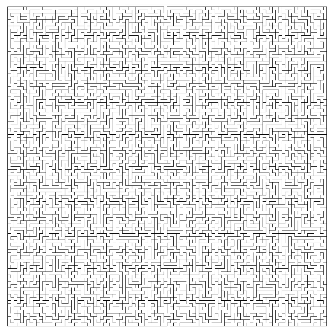 当然,如果你觉得自己眼神还挺好,你可以选择一个100×100的迷宫:你