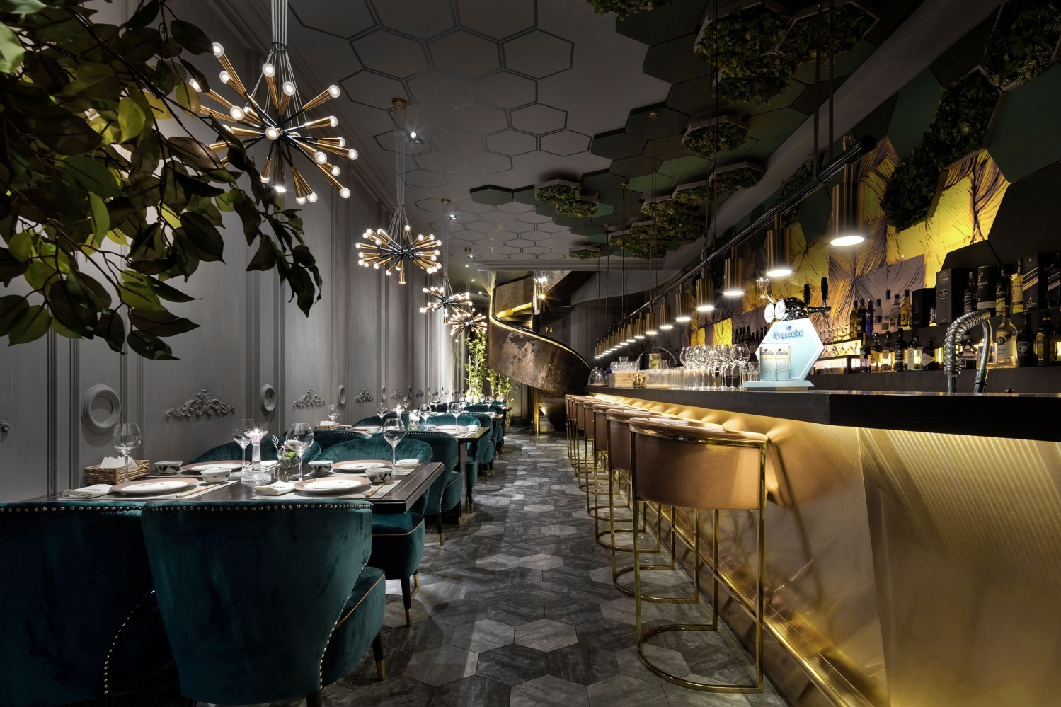 餐厅设计篇 | 高级艺术感现代轻奢融合法式风-北京joson无界美食餐饮